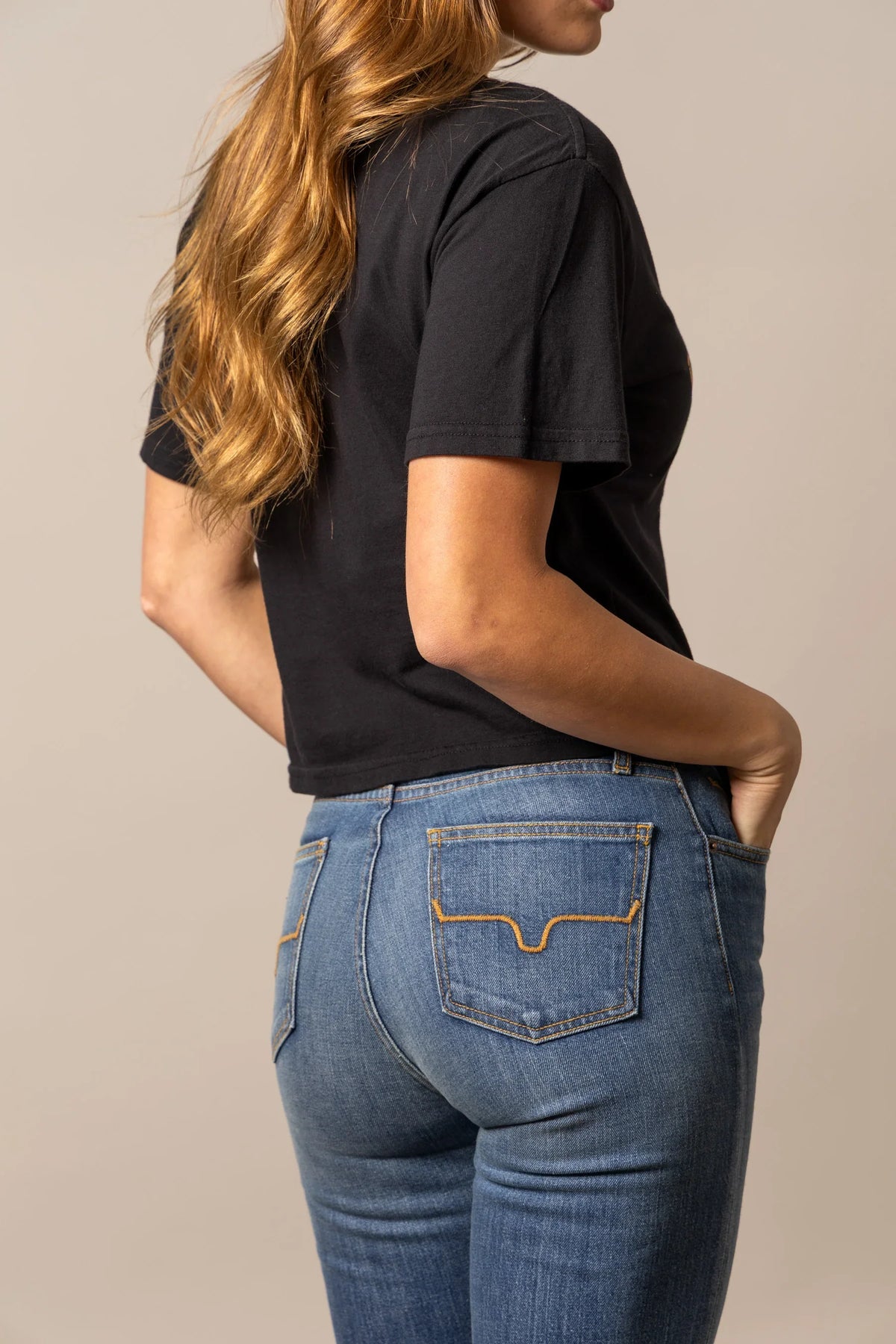Kimes Ranch Abiquiu shirt in Black, side view, with short sleeves and a relaxed fit