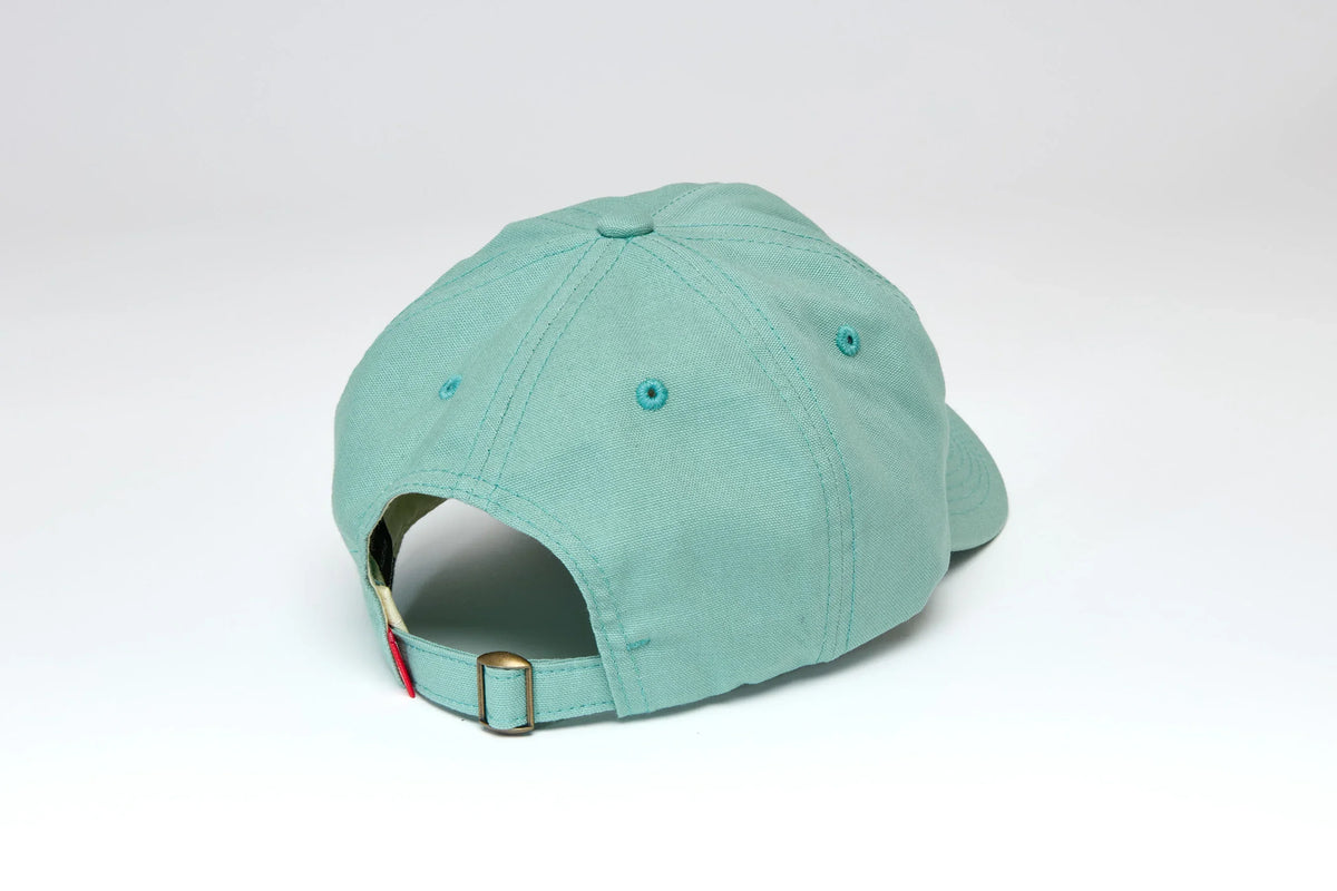 Kimes Ranch Alden hat in Grey Sage, back view, with adjustable buckle closure and eyelet vents