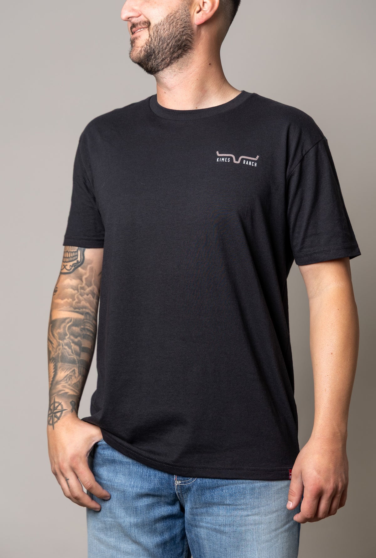 Kimes Ranch American Cowboy shirt in Black with a small logo on the chest