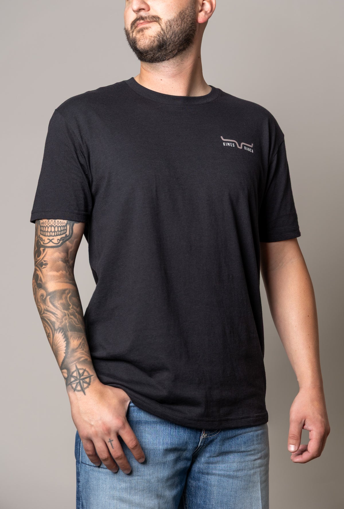 Kimes Ranch American Cowboy shirt in Black with a small logo on the chest