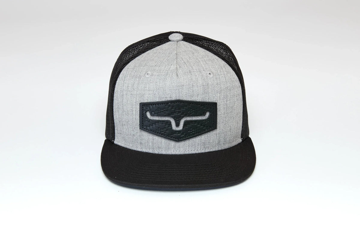 Kimes Ranch Arbor hat in Grey Heather with black mesh back and front logo patch