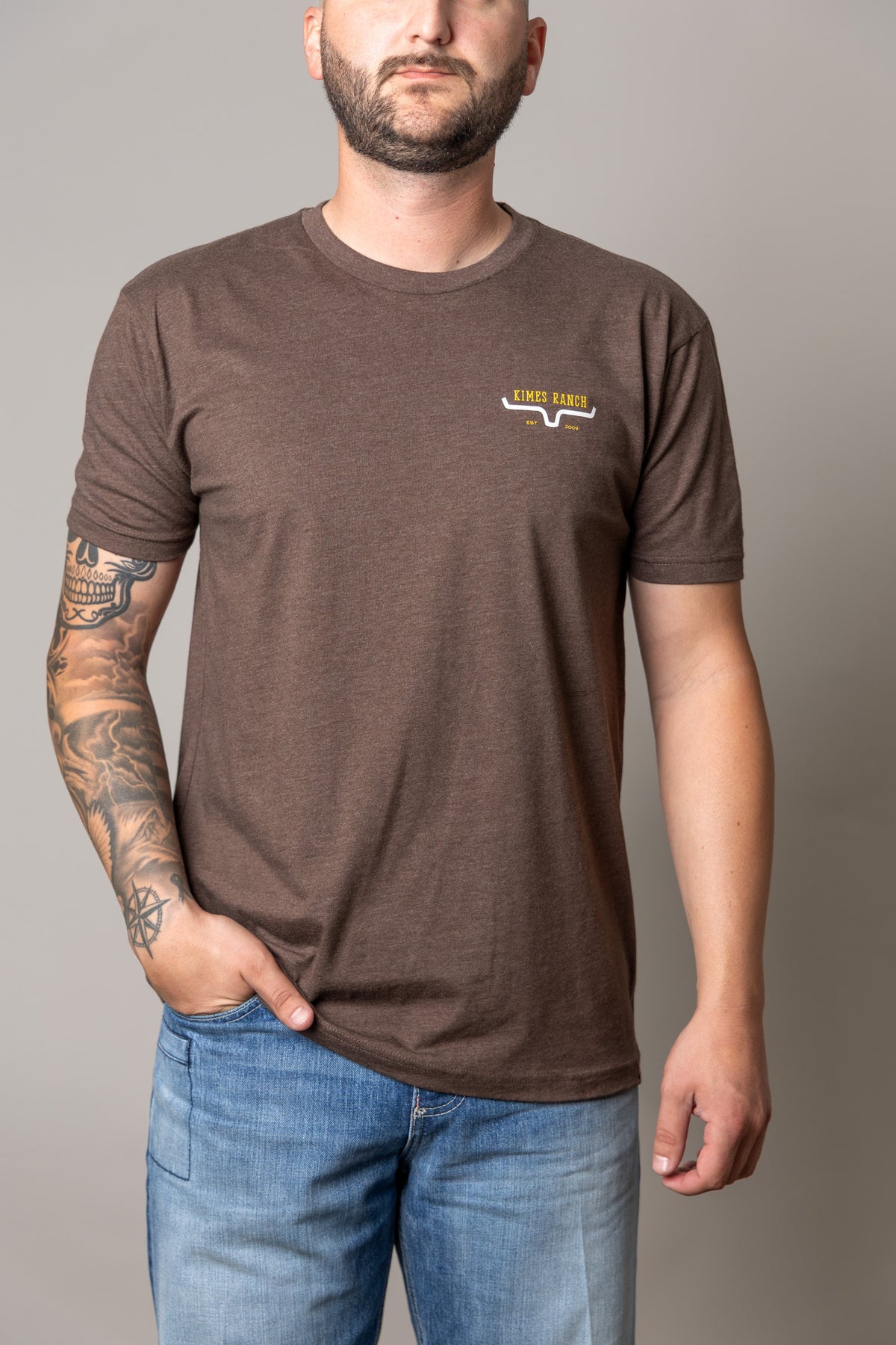 Kimes Ranch Bar Doors shirt in Espresso with a chest logo