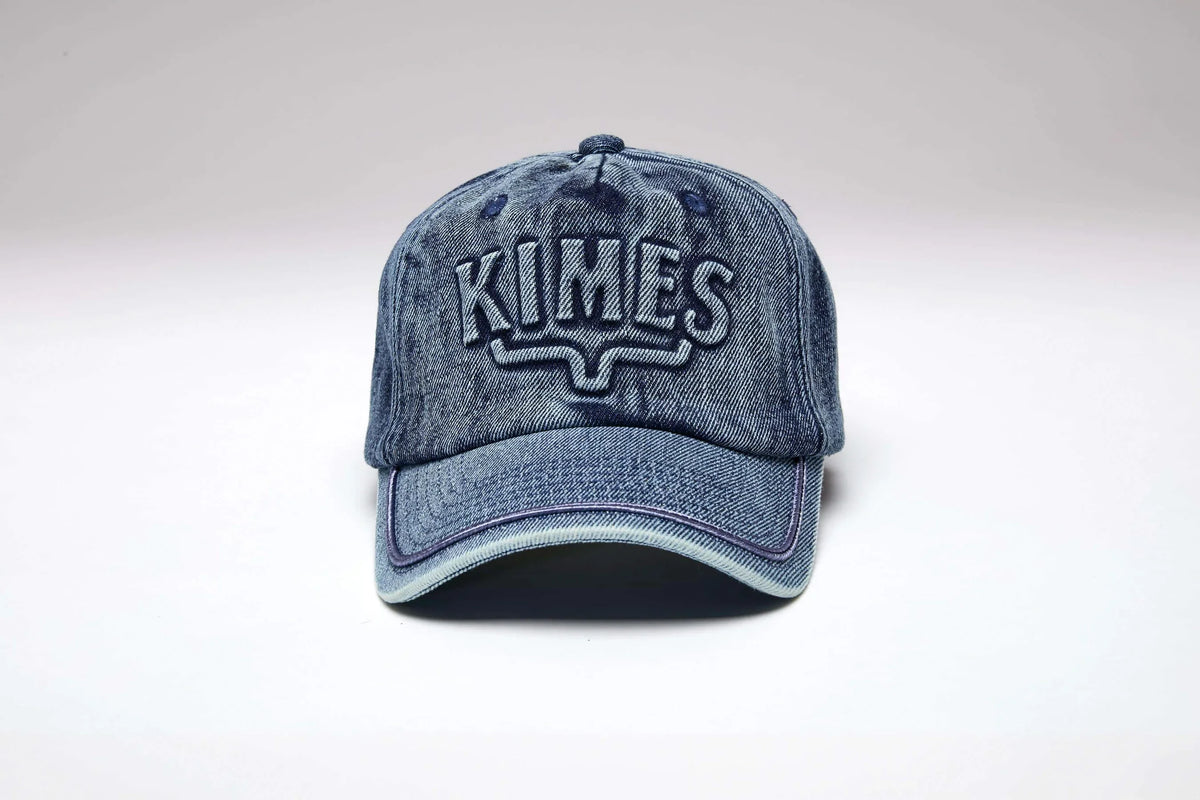 Kimes Ranch Branded KR hat in Blue with embroidered KIMES logo and longhorn outline