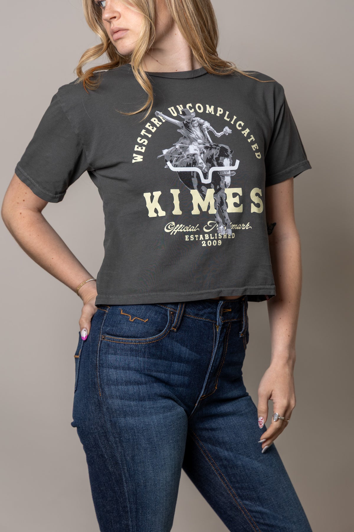 Kimes Ranch Break Through shirt in Pepper with a Western Uncomplicated graphic and logo