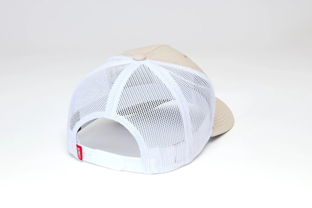Kimes Ranch Crimson Hat in Natural, back view, with white mesh back and adjustable strap