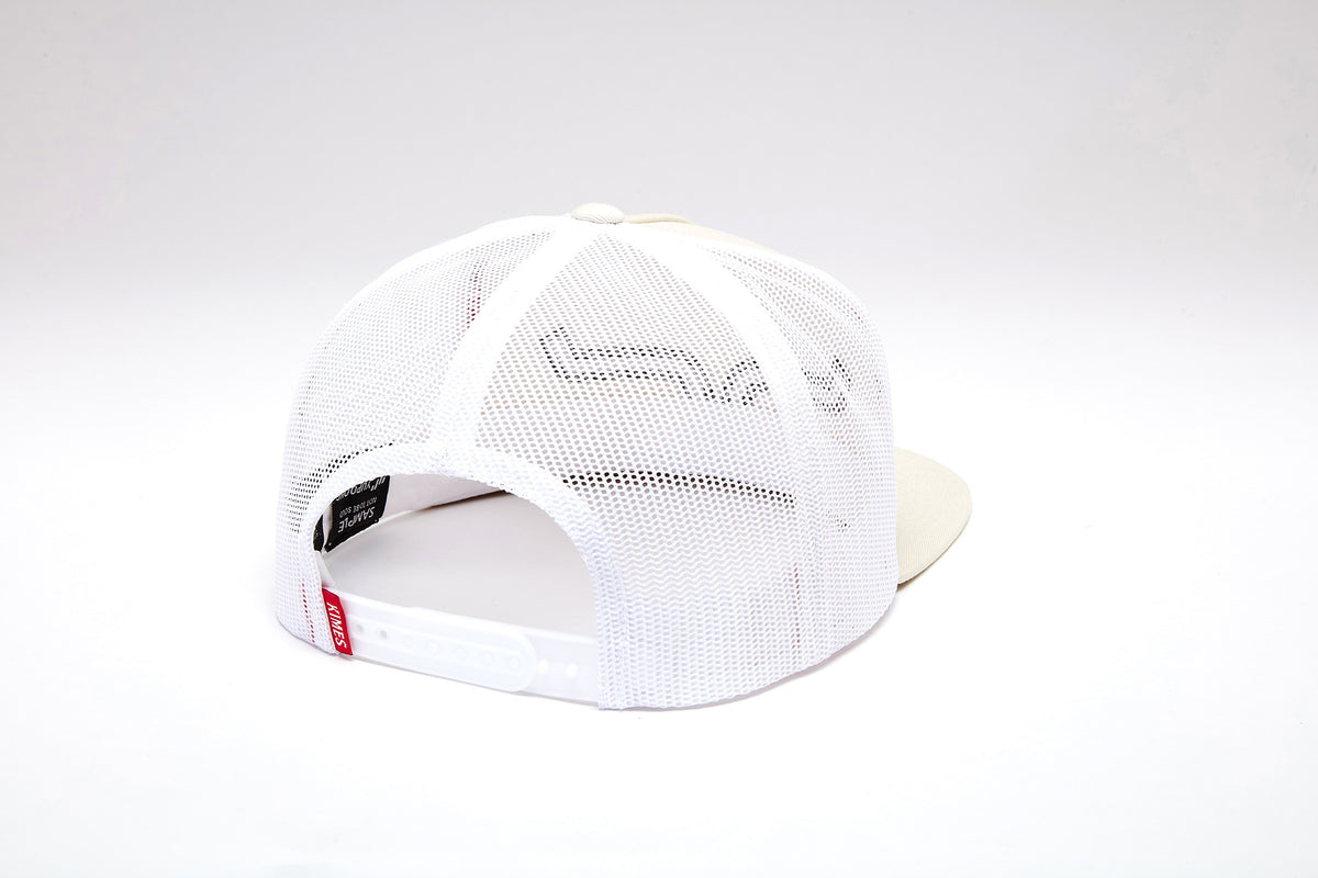 Kimes Ranch Delano hat in Natural, back view, with white mesh back and adjustable strap