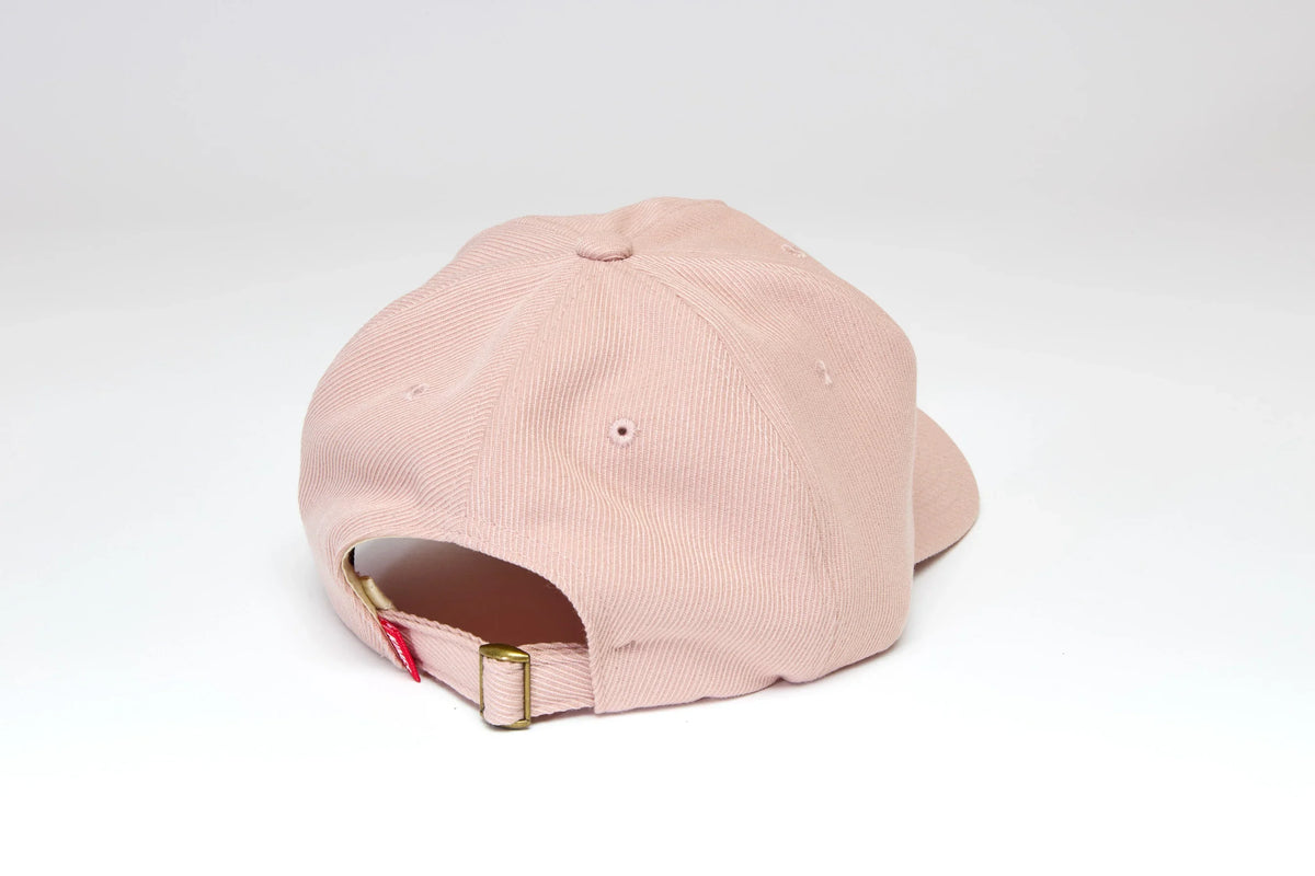 Kimes Ranch Felton hat in Pink, back view, with the adjustable strap and button