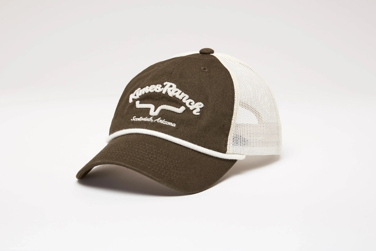 Kimes Ranch Hulett Hat in Army with white mesh back and embroidered logo