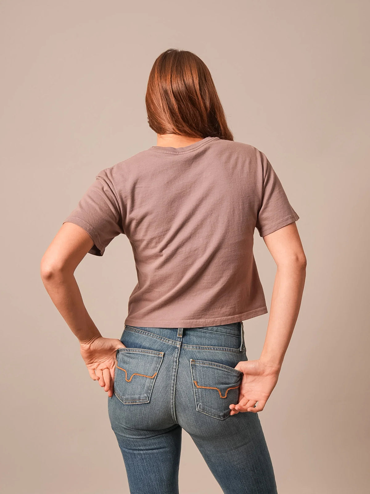 Kimes Ranch Kimes Of My Life shirt in Mocha, back view, with short sleeves and a crew neck