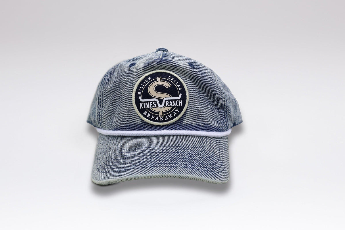 Kimes Ranch MDB Rope Hat with a Million Dollar Breakaway logo patch and white rope trim