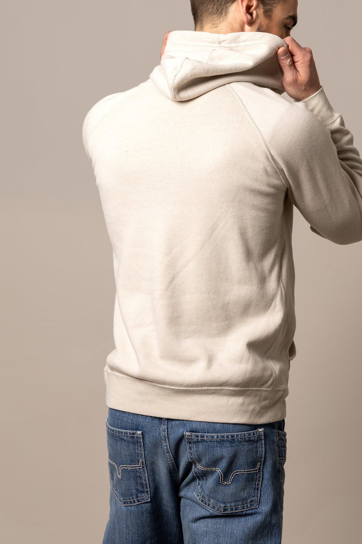 Kimes Ranch MDB Pullover hoodie in cream with a hood and long sleeves