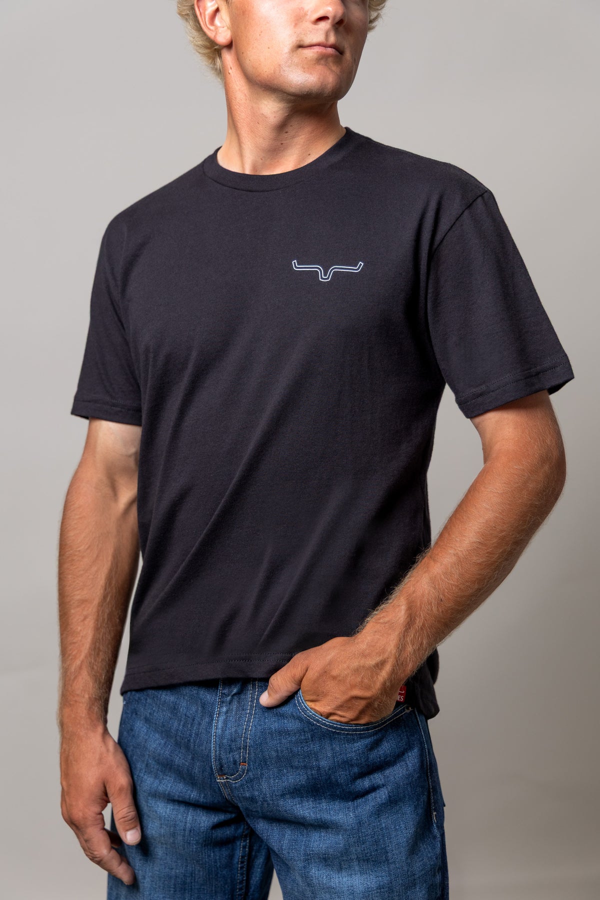 Kimes Ranch Mexicana Plate shirt in Black with a white logo on the chest