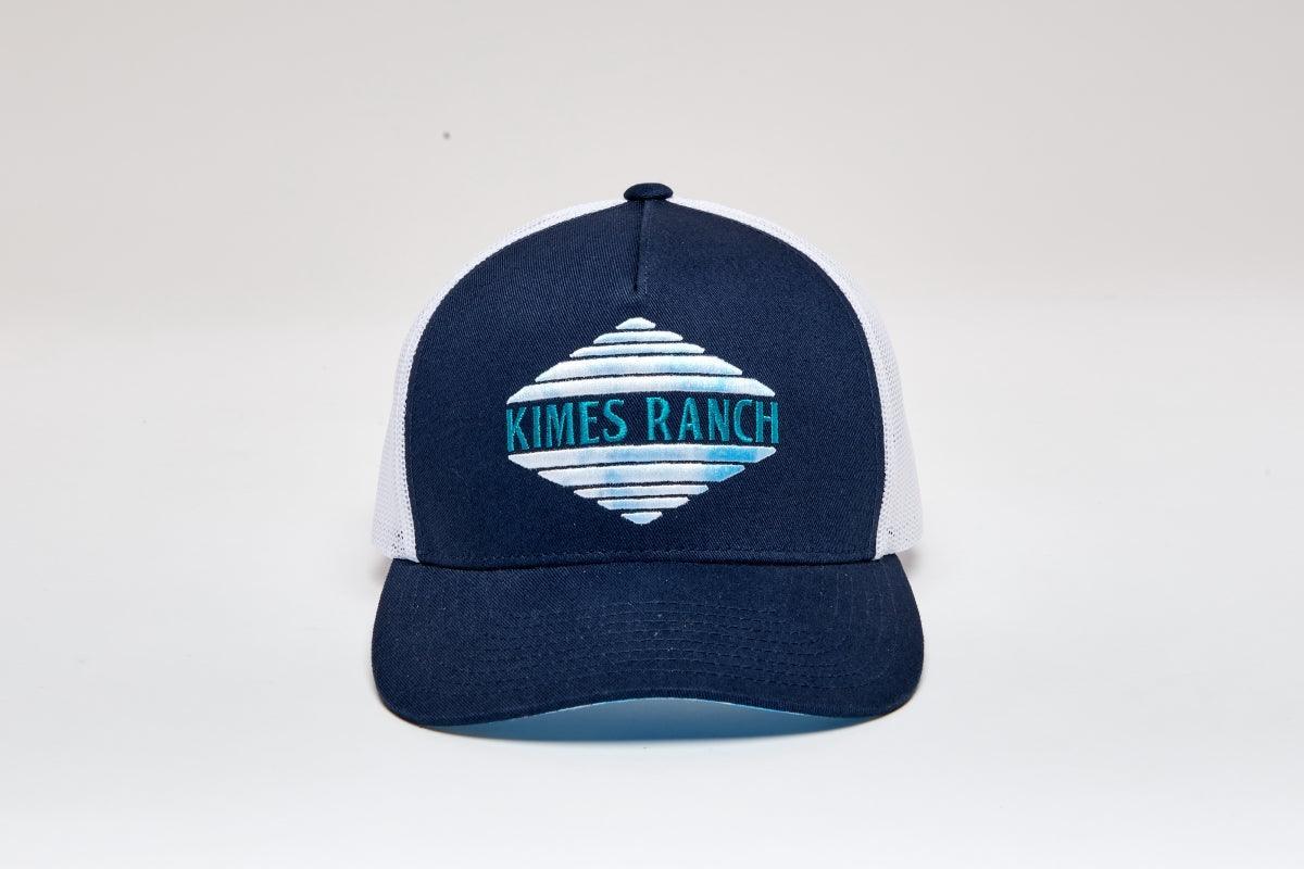 Kimes Ranch Monterey El Paso Hat in navy with white mesh back and embroidered Kimes Ranch logo