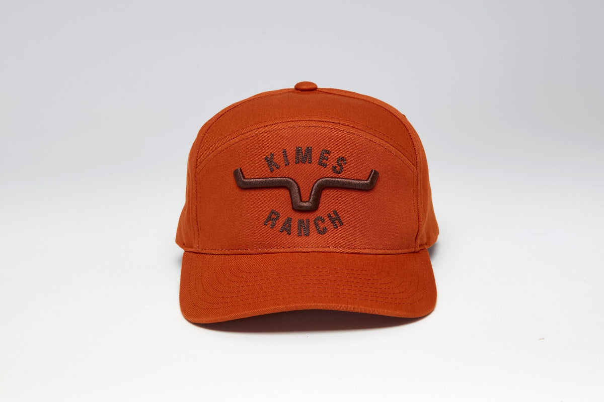 Kimes Ranch 66 Hat in Burnt Orange with the Kimes Ranch logo embroidered on the front