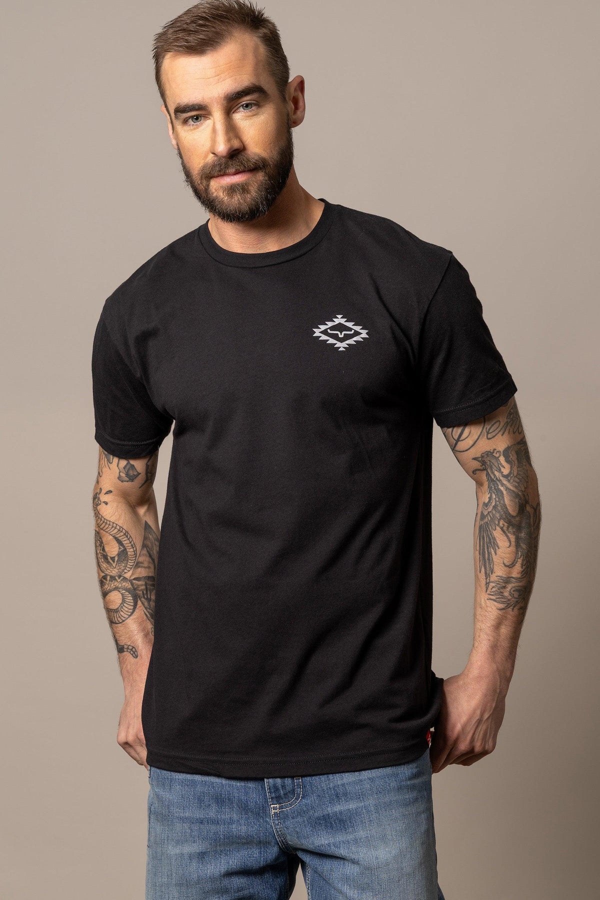 Kimes Ranch San Juan shirt in Black with a white Kimes Ranch logo on the chest