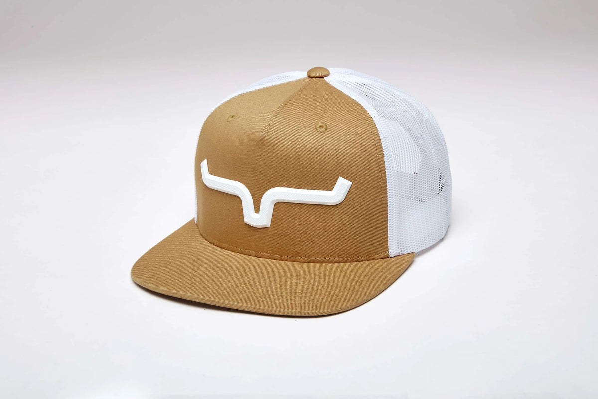 Kimes Ranch Super Charged hat in Work Wear Brown with white mesh back and Kimes Ranch logo