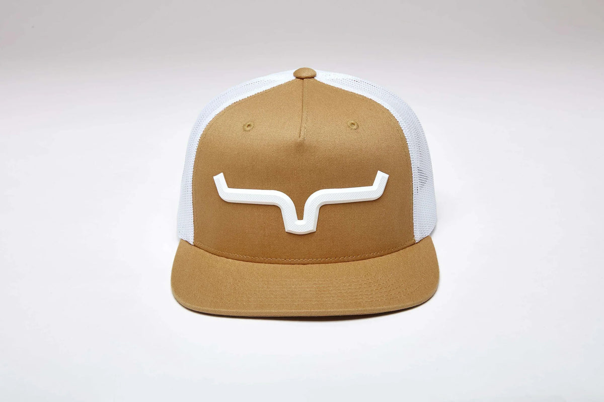 Kimes Ranch Super Charged hat in Work Wear Brown with white mesh back and Kimes Ranch logo