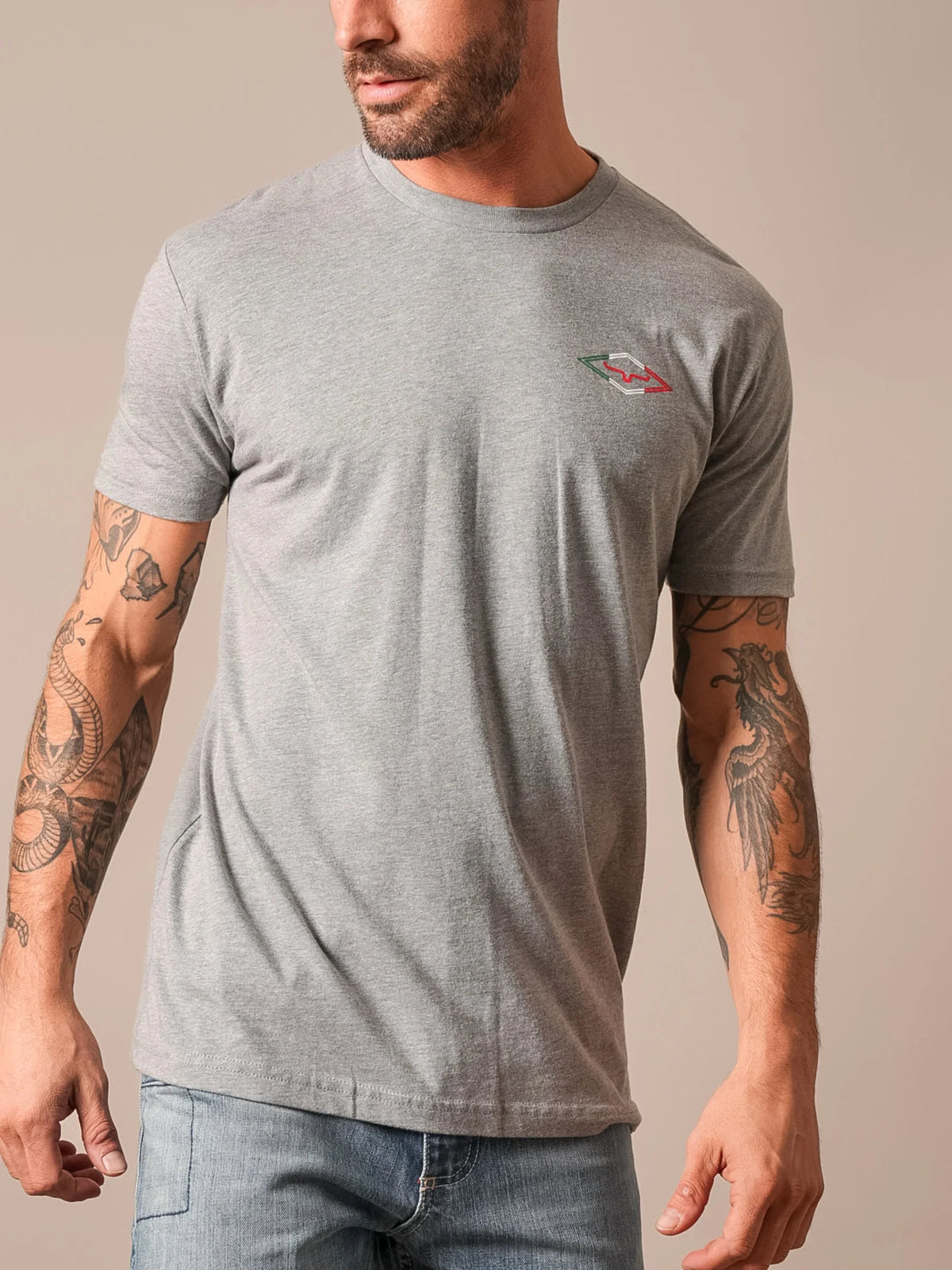 Kimes Ranch Tredwell shirt in Dark Grey Heather with a small logo on the chest