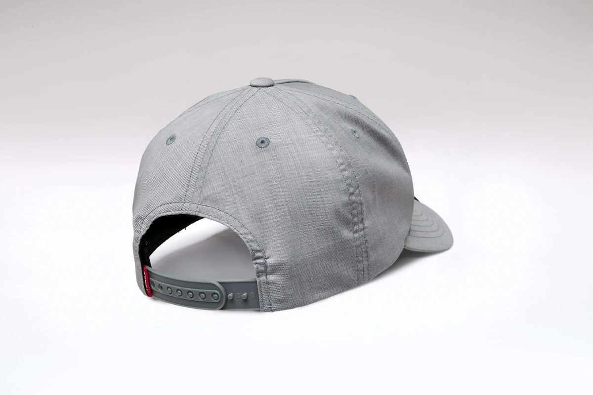 Kimes Ranch Tredwell hat in Grey Heather, back view, with the adjustable strap closure
