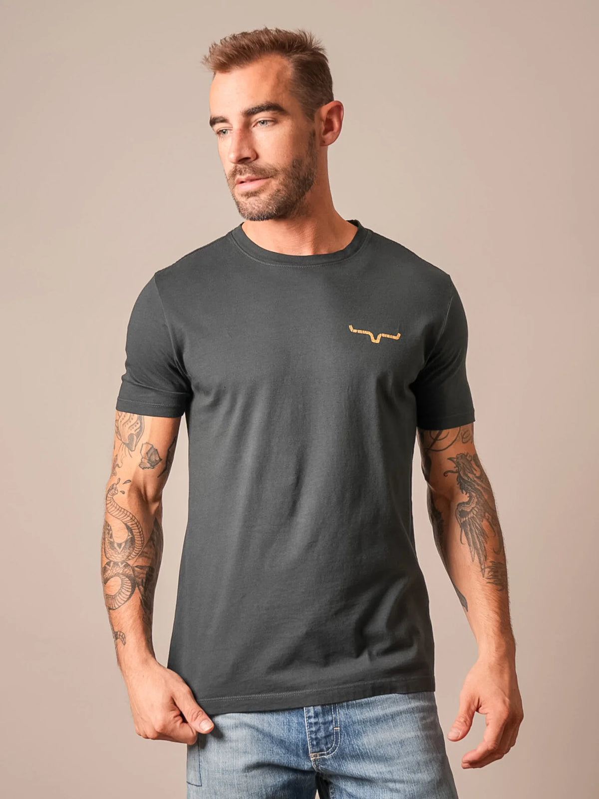 Kimes Ranch Waspy RP Black short sleeve shirt with a small embroidered logo on the chest