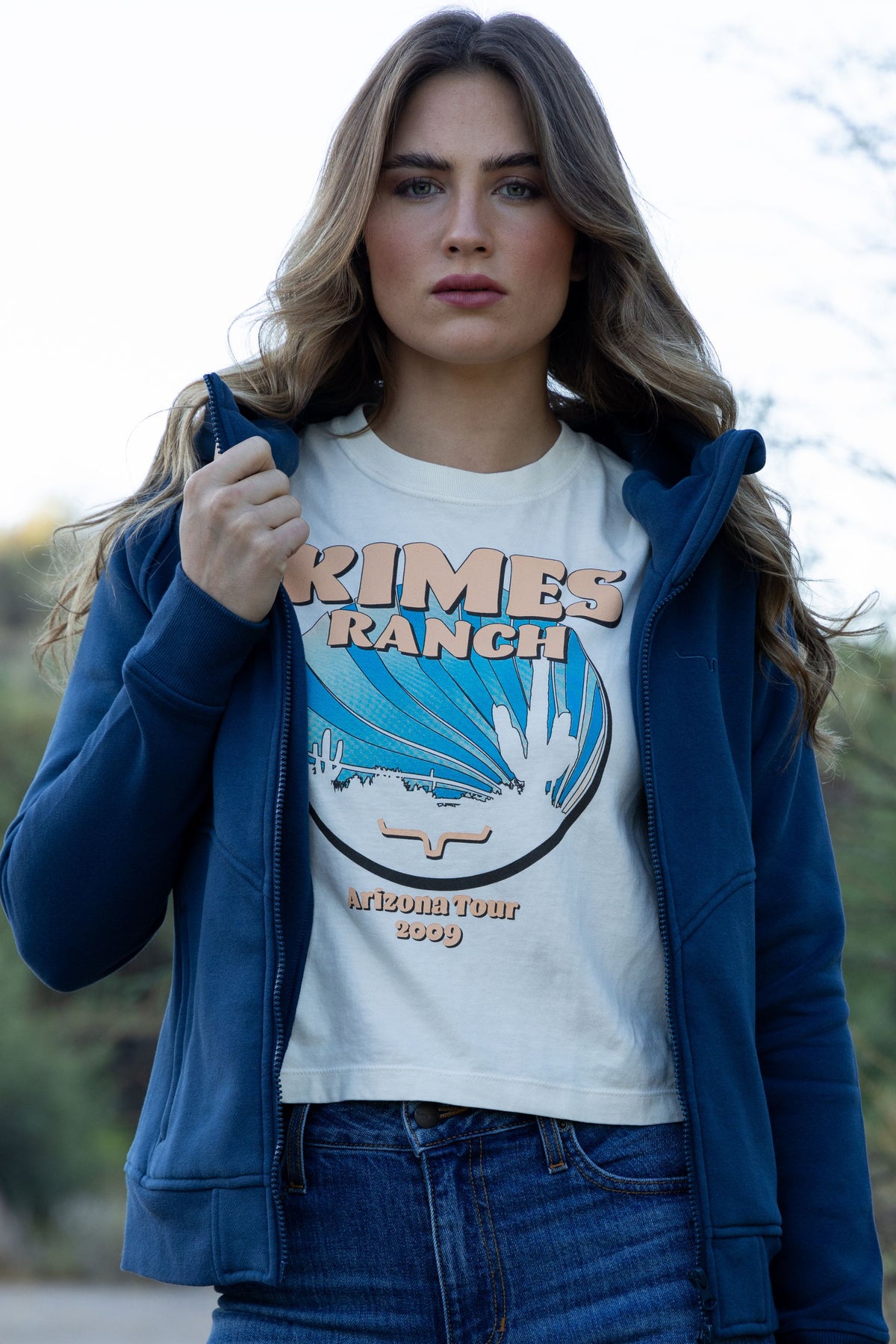 Kimes Ranch Psyche Tour shirt in Ivory with Arizona Tour 2009 graphic