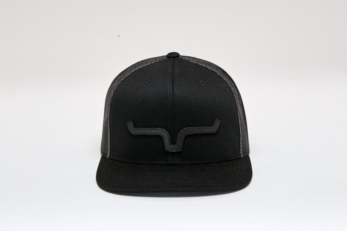 Kimes Ranch ATG Hat in Black with mesh back panels and a tonal logo patch on the front