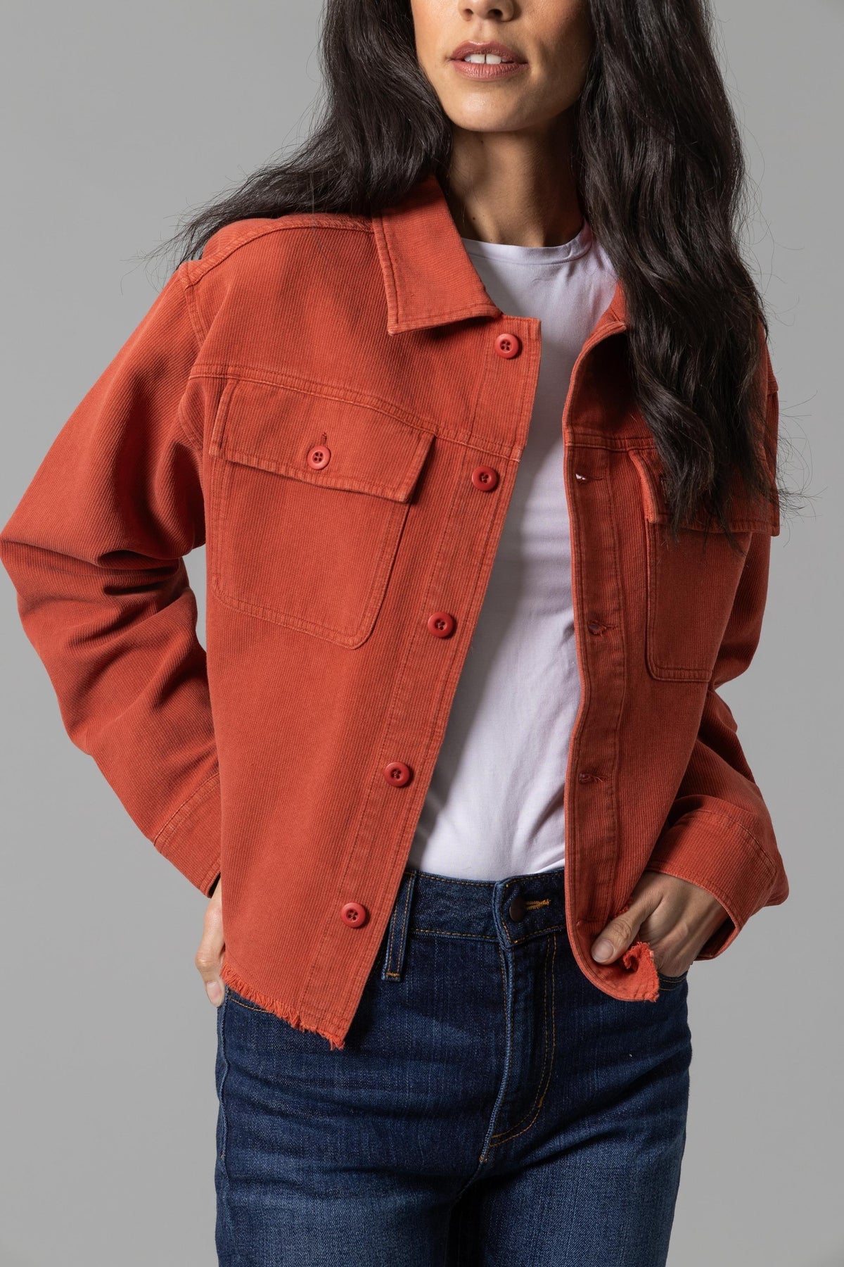 Kimes Ranch Blaine Tear Away Jacket in Red with button front and chest pockets