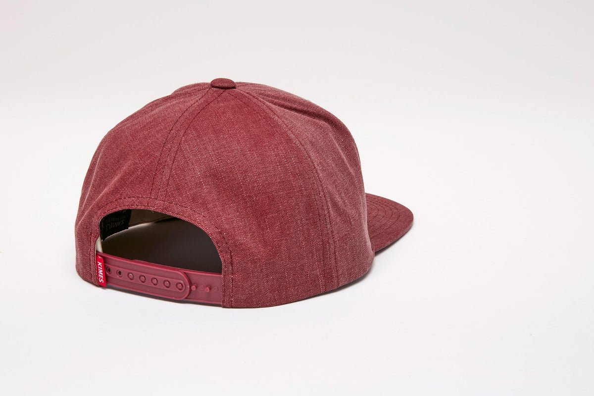 Kimes Ranch Buckley Hat in Port, back view, with the adjustable snapback closure