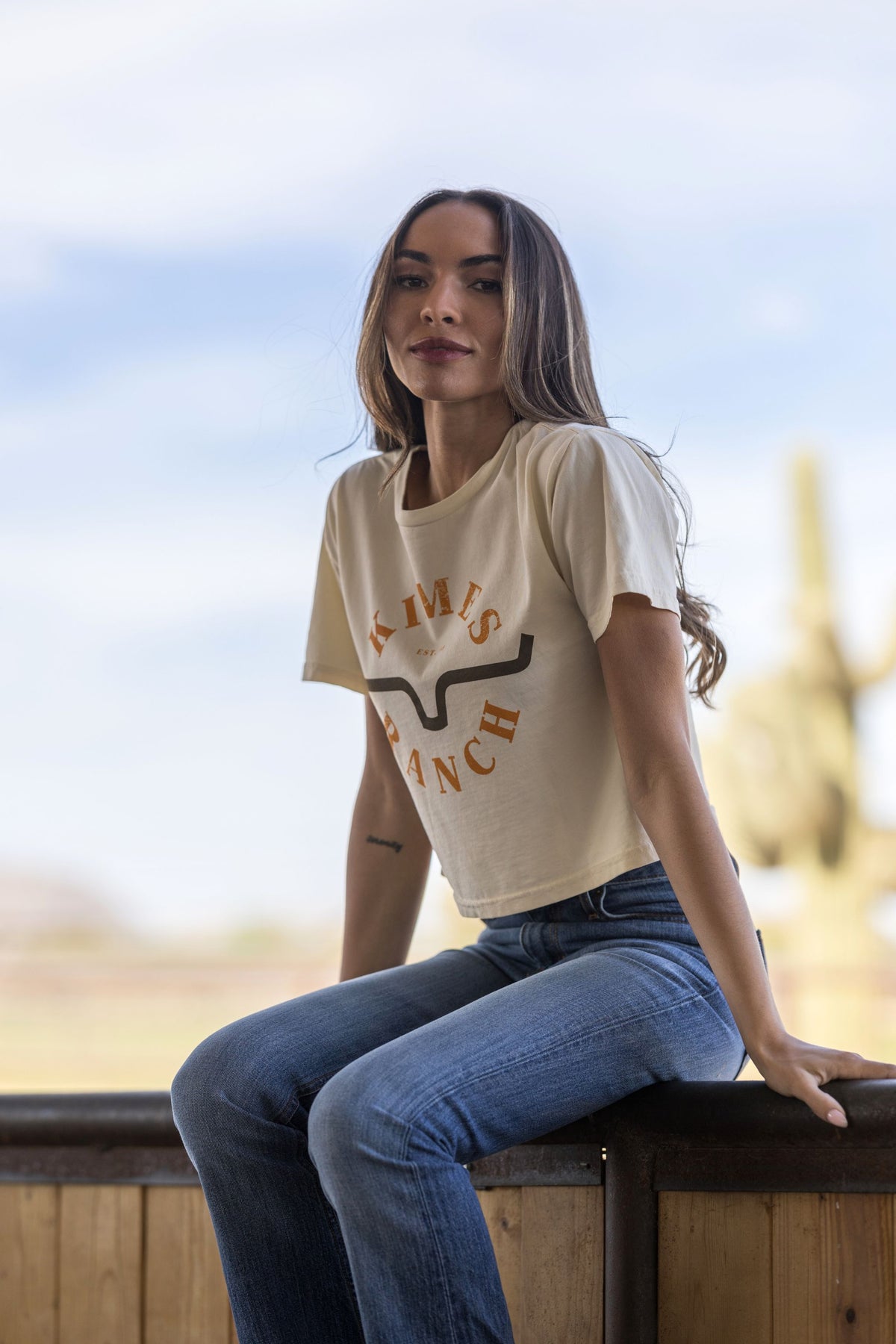 Kimes Ranch Uncomplicated shirt with a front graphic featuring the brand name and logo