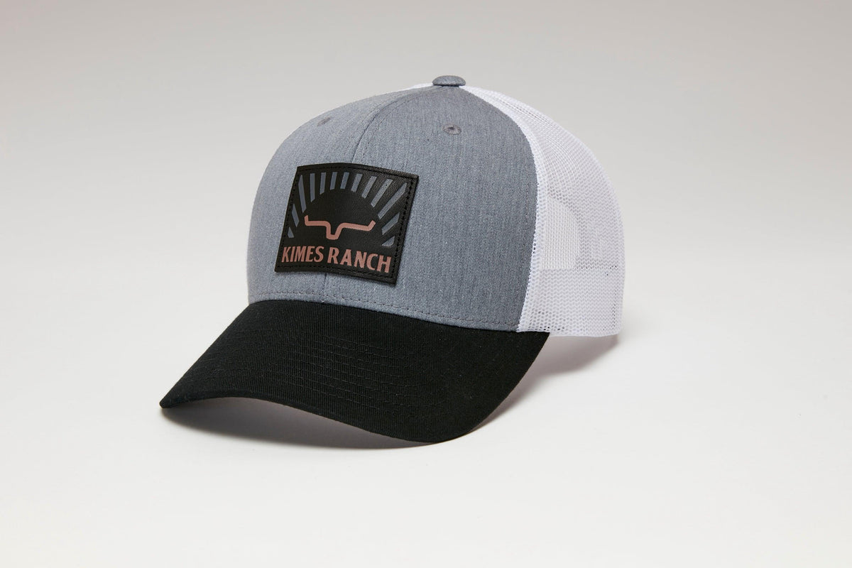 Kimes Ranch Good Day Trucker Hat in Charcoal Heather, side view