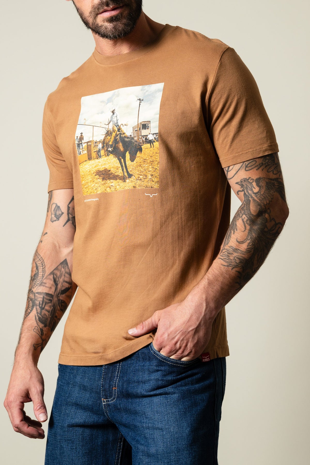 Kimes Ranch SS Classic Event tobacco graphic tee with short sleeves