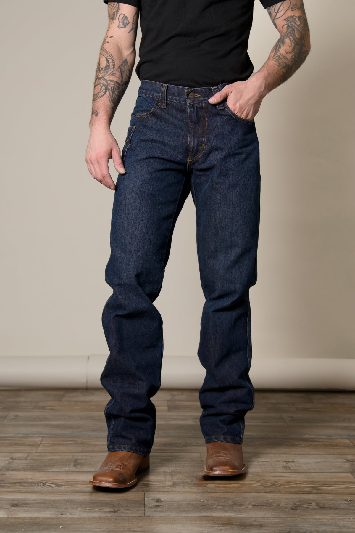 men's dark wash watson jean front view