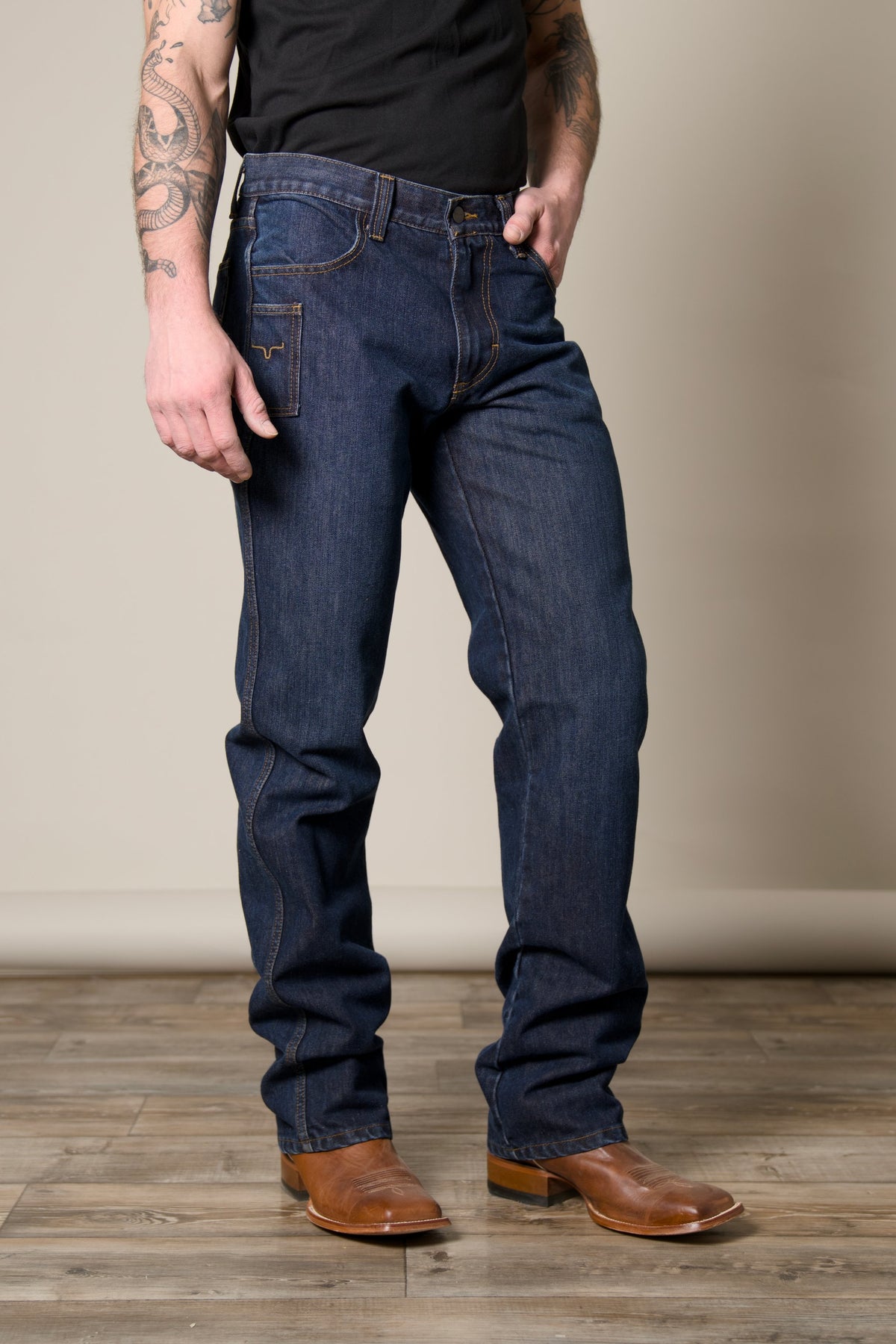 Men's Watson dark wash jean with knife pocket