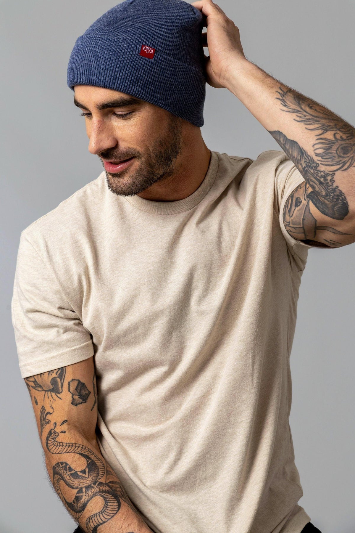 Kimes Ranch KR Clipped Hat with a red logo patch