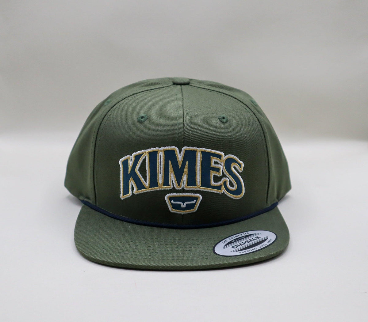 Kimes Ranch Kubo hat in Army with embroidered KIMES wordmark and Kimes Ranch logo