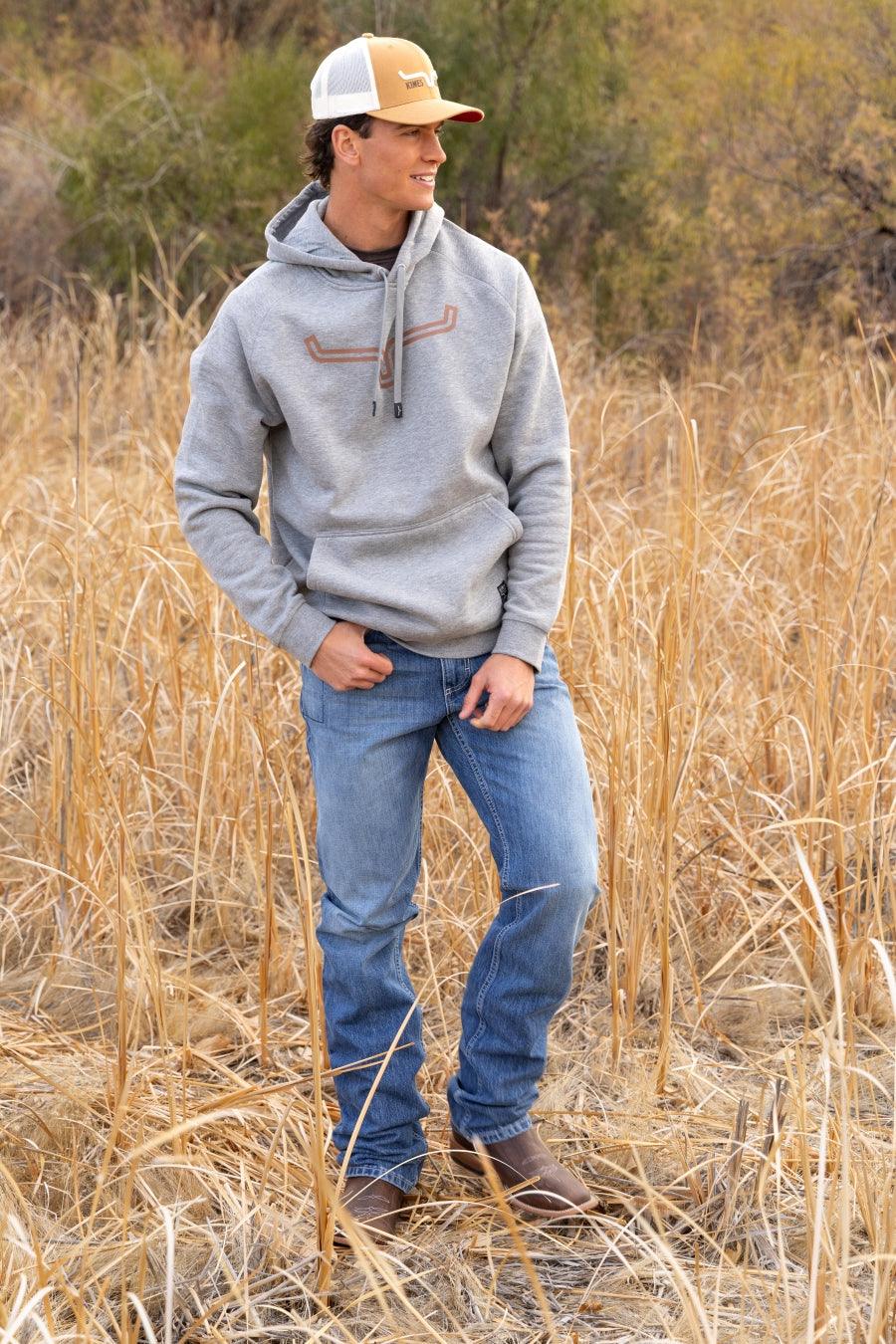 Kimes Ranch James Straight Fit Bootcut jeans in blue with a relaxed fit and classic five-pocket styling