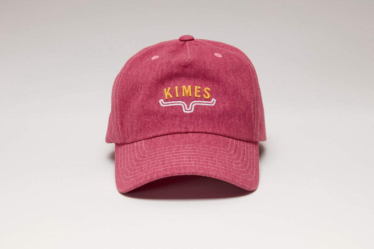 Kimes Ranch Mini Hux Hat in Brick Red with embroidered Kimes Ranch logo on the front