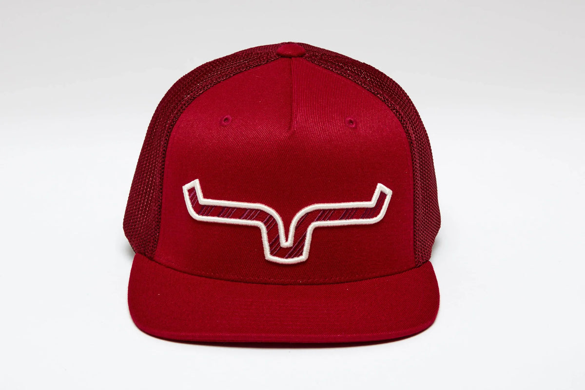 Kimes Ranch Nite Train 110 Hat in red with a white embroidered Kimes Ranch logo on the front