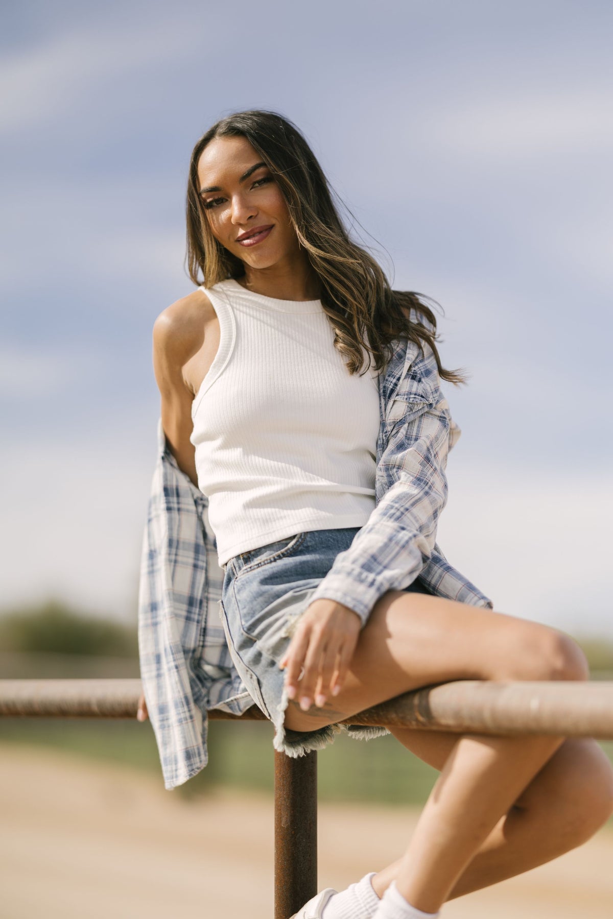 Kimes Ranch Gwen top in Pristine, a ribbed white sleeveless tank with a crew neckline
