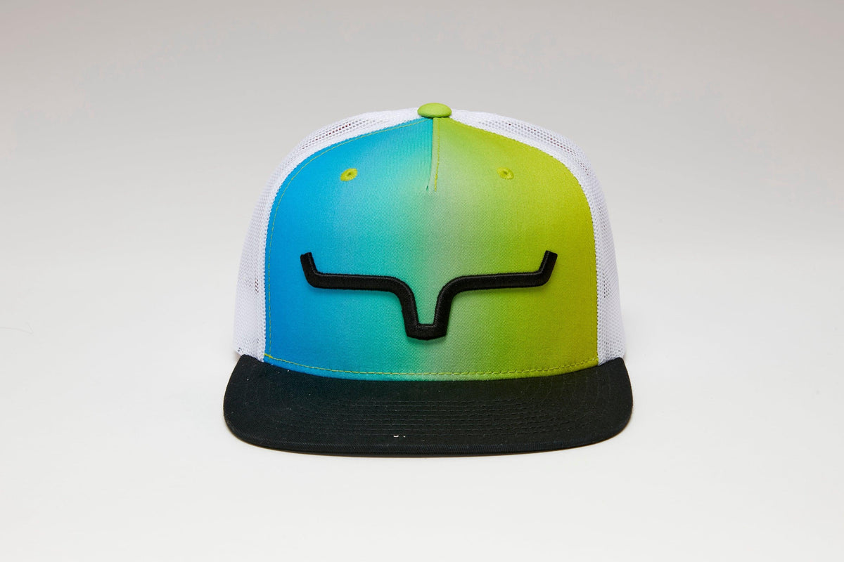 Kimes Ranch Wildstyle Weekly Hat with blue to green gradient front and black brim