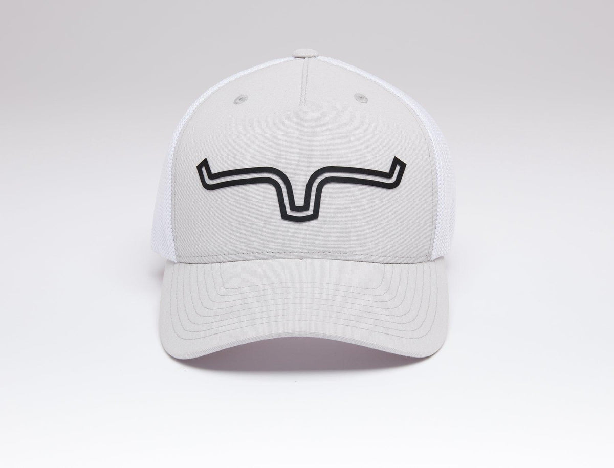 Kimes Ranch LV Coolmax 110 Hat in Silver with the Kimes Ranch logo on the front