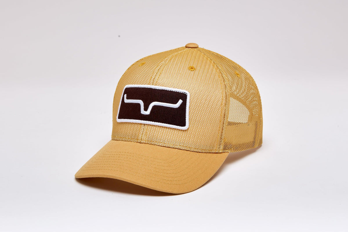 Kimes Ranch All Mesh Trucker Hat in Work Wear Brown with a front logo patch
