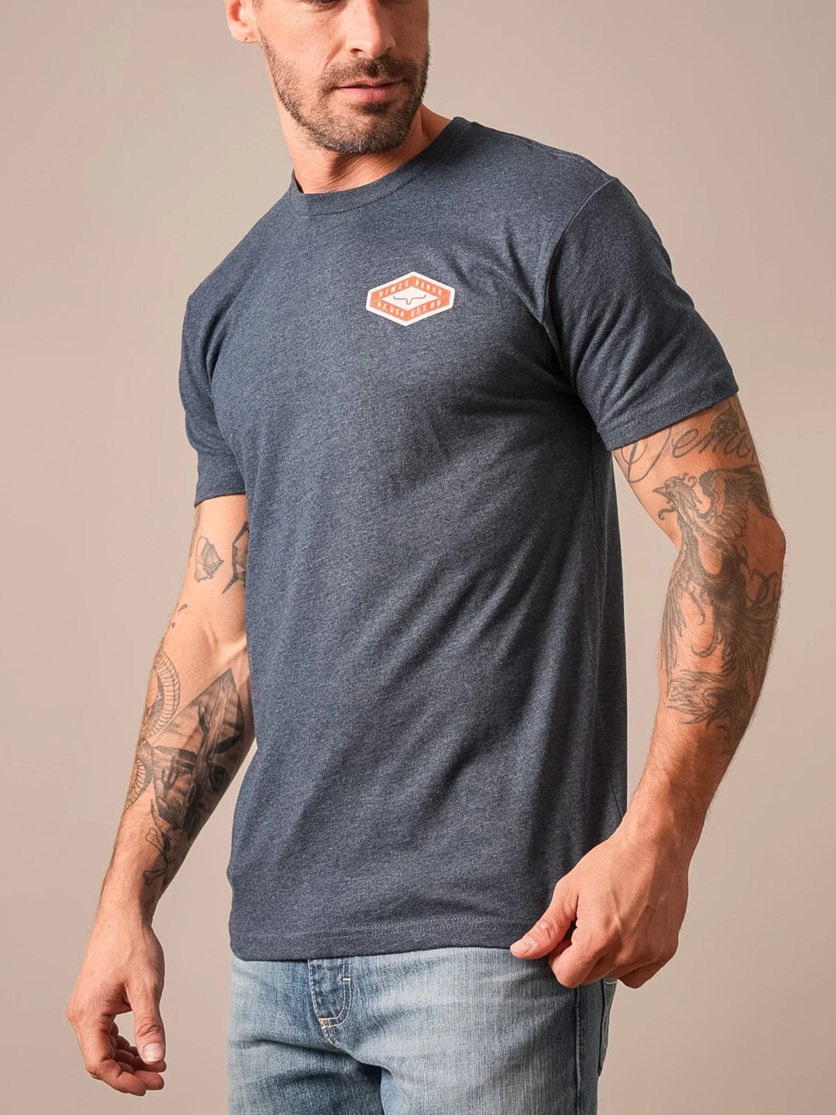 Kimes Ranch Boxer shirt in Midnight Navy with a chest logo