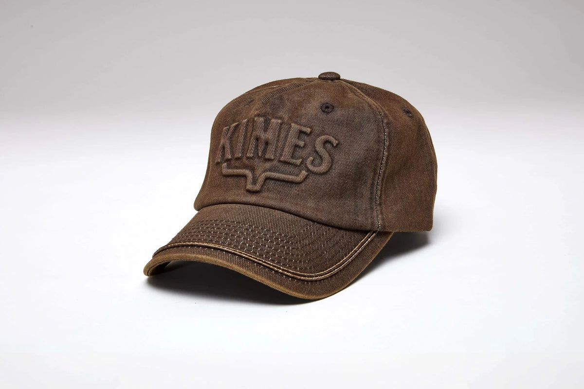 Kimes Ranch Branded KR hat in Brown with embroidered logo and stitched brim