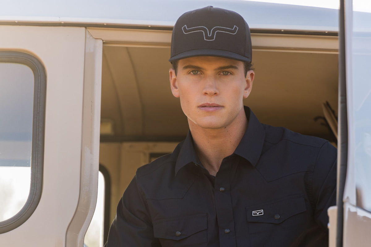 Kimes Ranch Edgewood Black hat with the Kimes Ranch logo embroidered on the front