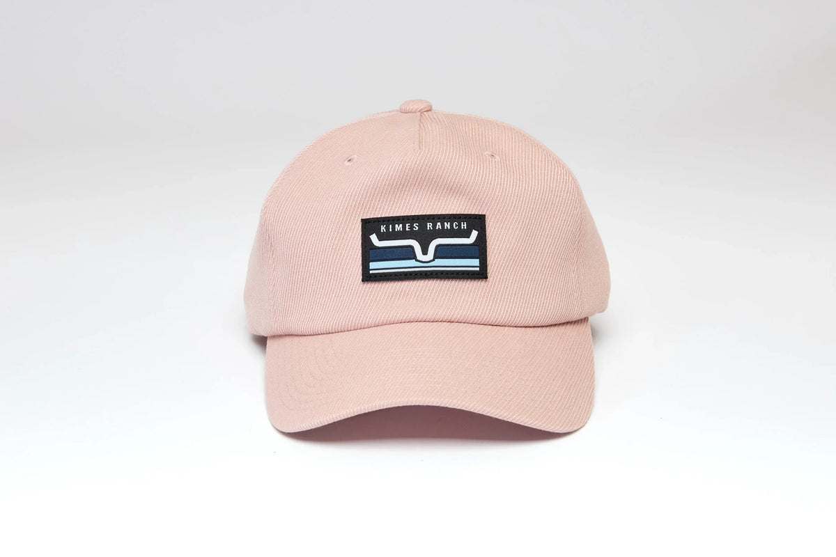 Kimes Ranch Felton hat in Pink with a black logo patch on the front