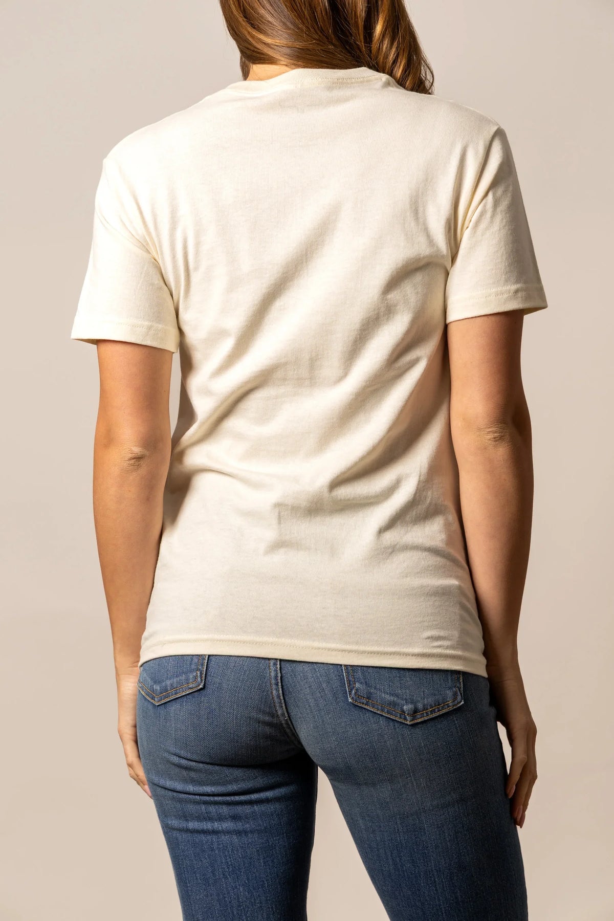 Kimes Ranch It's Cool to be Kimes shirt in Cream, back view, with short sleeves and a crew neck