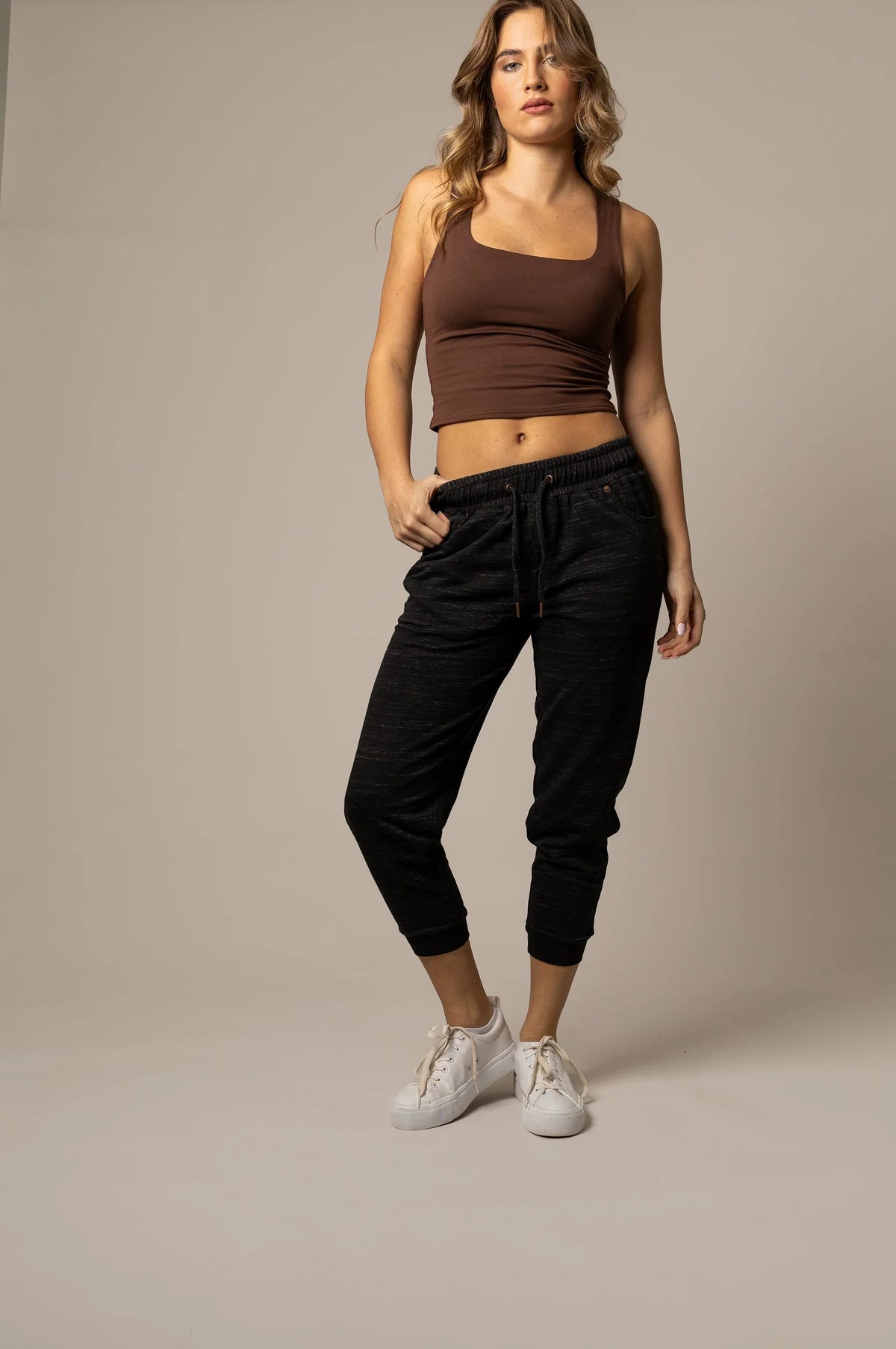Kimes Ranch Joanie pants in Black with a drawstring waist and tapered leg