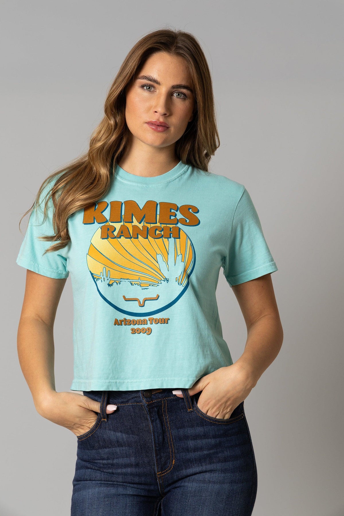 Kimes Ranch Psyche Tour shirt in Mint with Arizona Tour 2009 graphic