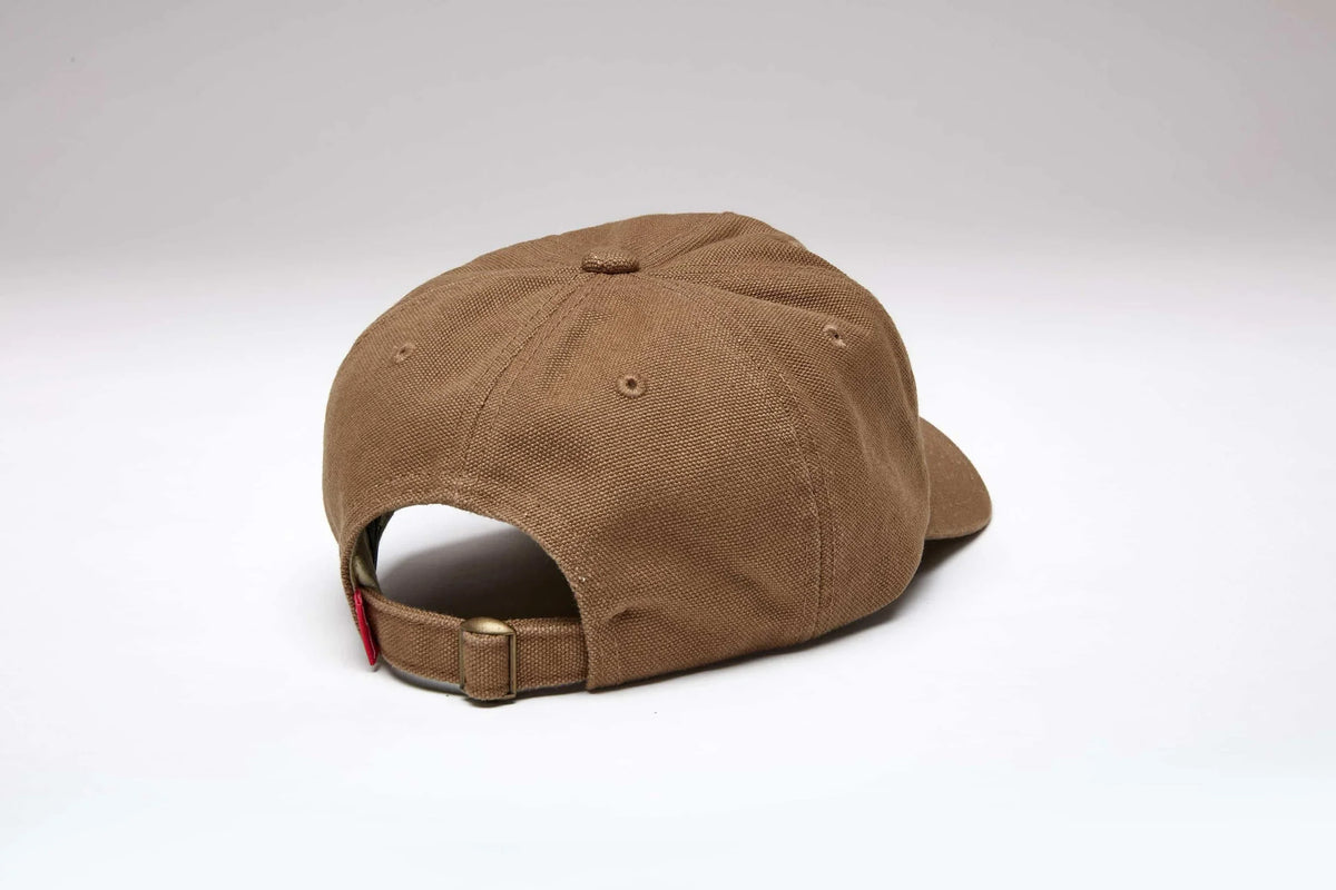 Kimes Ranch Rough Rider hat in Work Wear Brown, back view, with adjustable strap closure